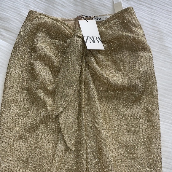 Zara Knotted Midi Skirt Size Medium 2915/944/302 - Picture 6 of 8